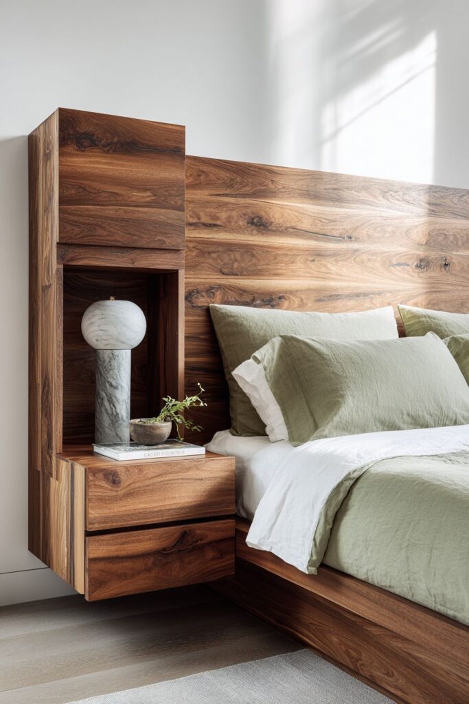 Floating Nightstand Platform Bed