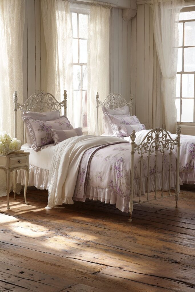 FRENCH COUNTRY ROMANTIC TWIN BEDROOM