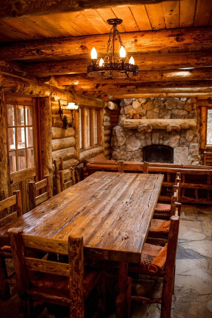 Rustic Cabin Thick Pine Lodge Authenticity