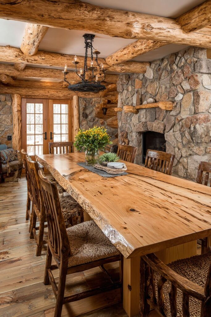 Rustic Cabin Thick Pine Lodge Authenticity