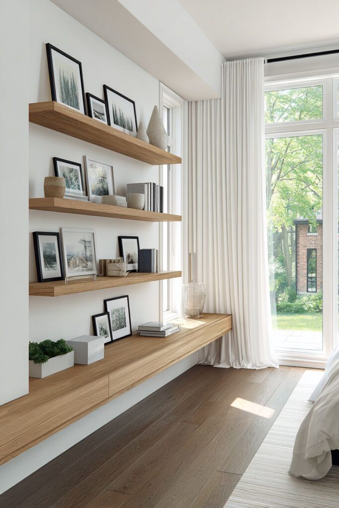 Modern Ledge Shelf System for Rotating Display