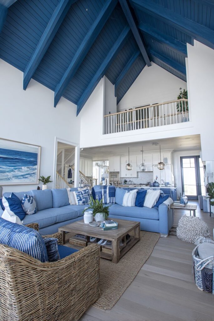 Ceiling Statement: Navy Above, Light Below