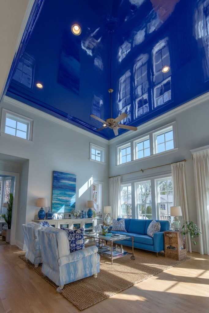 Ceiling Statement: Navy Above, Light Below
