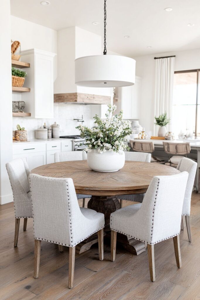 Round Dinner Table Conversation-Friendly Design