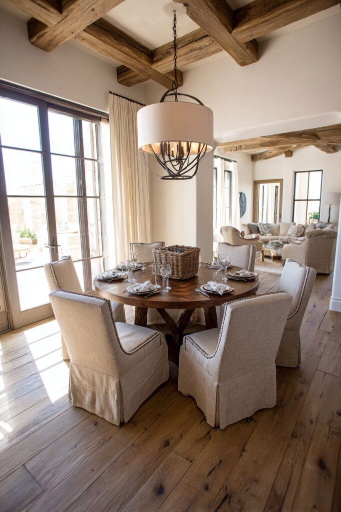 Round Dinner Table Conversation-Friendly Design