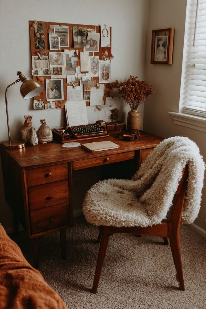 Workspace Corner with Autumn-Inspired Productivity