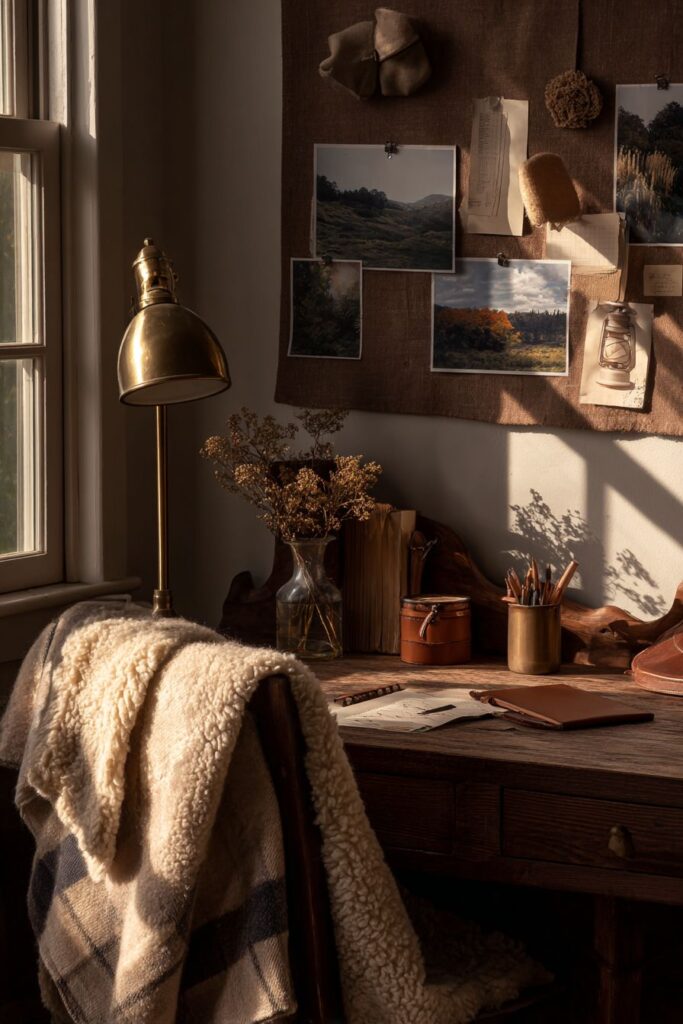 Workspace Corner with Autumn-Inspired Productivity