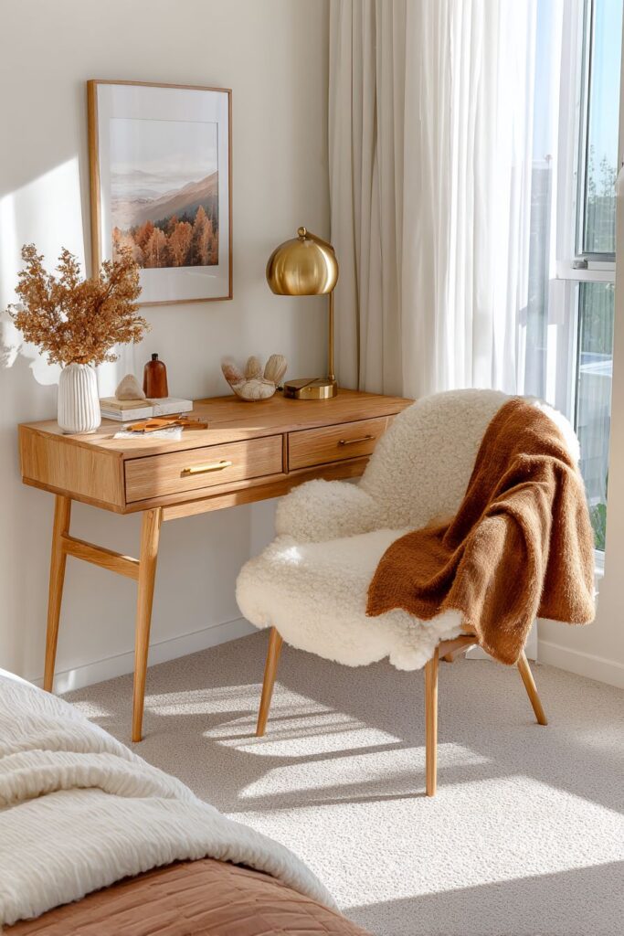 Workspace Corner with Autumn-Inspired Productivity