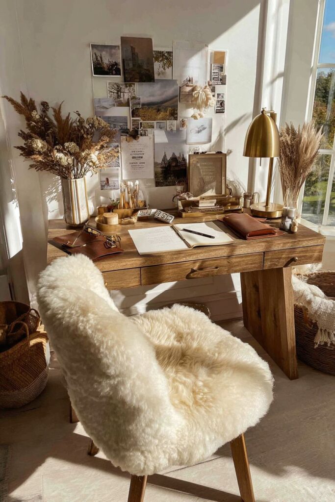 Workspace Corner with Autumn-Inspired Productivity