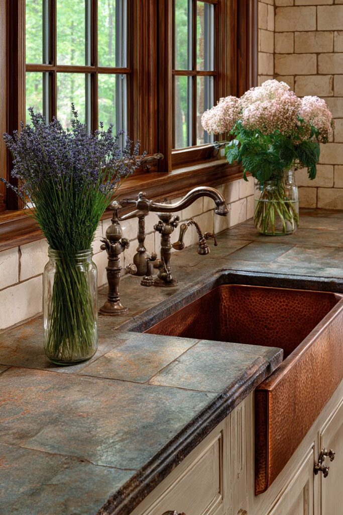 Copper Sinks with Natural Patina Development
