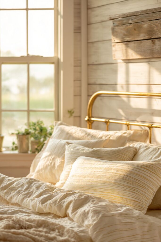 Modern Farmhouse with Distressed Gold Accents