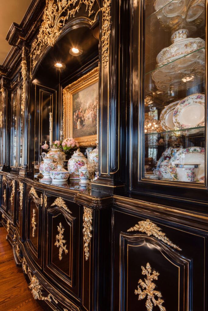 Custom Cabinetry with Coordinated Gold Hardware