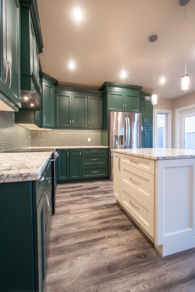 Forest Green Perimeter with Cream Island Contrast