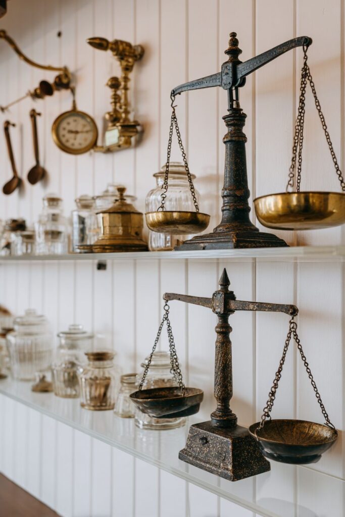 Antique Kitchen Tool Collection Display