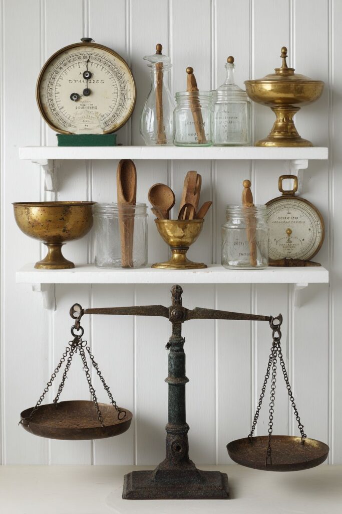 Antique Kitchen Tool Collection Display