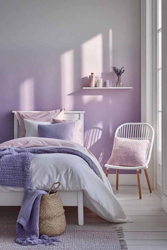 Artistic Guest Bedroom with Ombré Walls