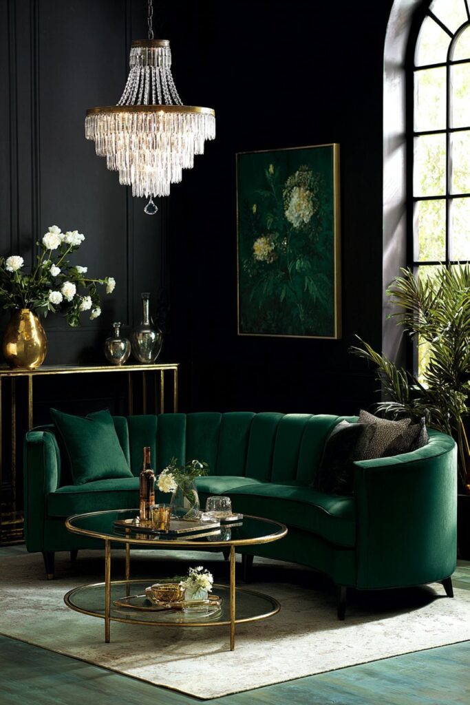 Curved Emerald Elegance