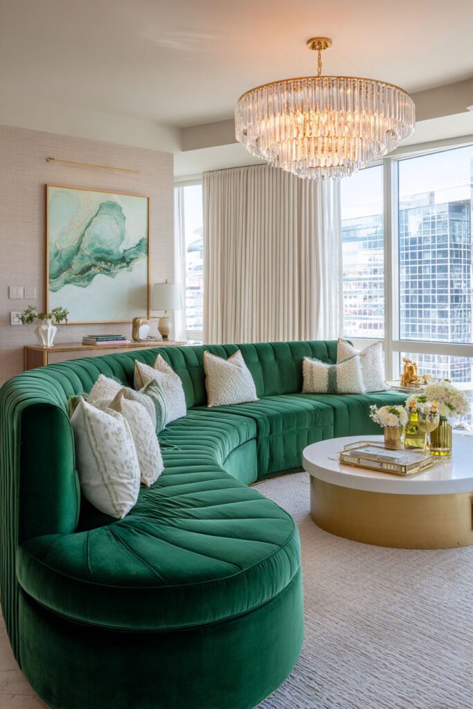 Curved Emerald Elegance