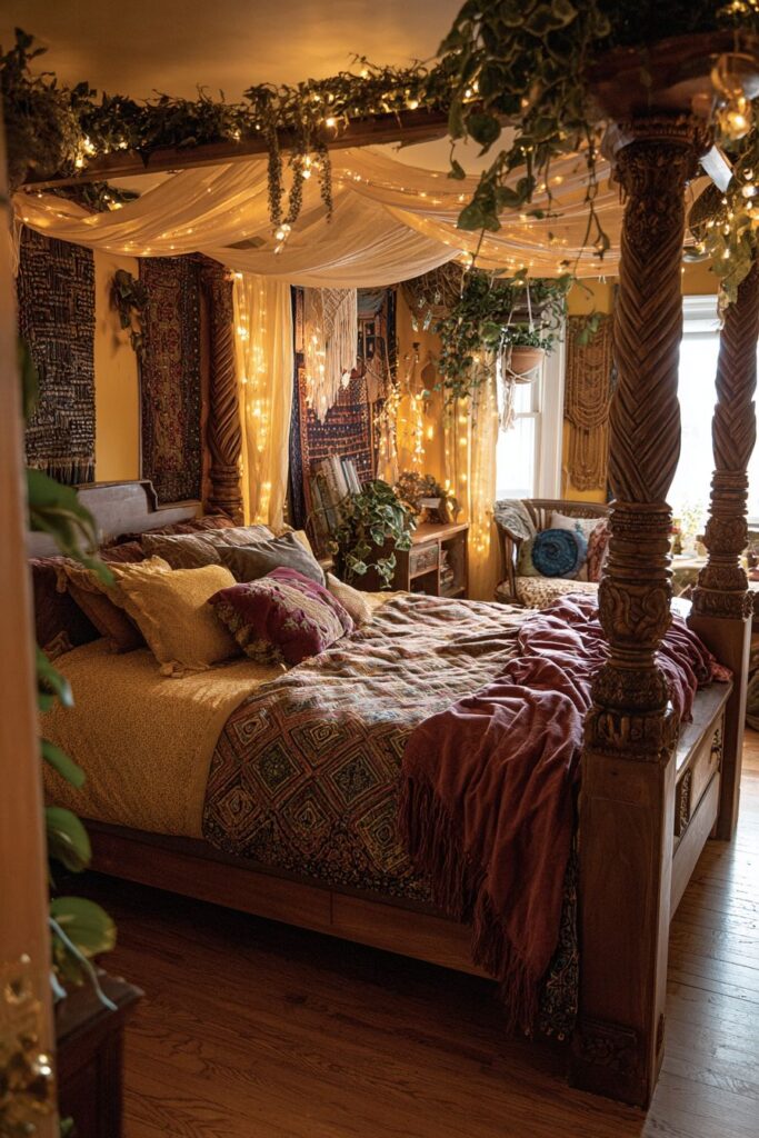 Bohemian Canopy Dream with Natural Textures