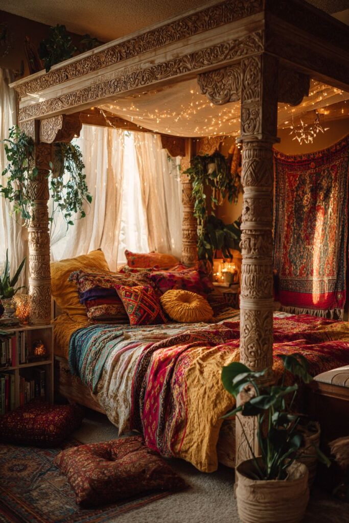 Bohemian Canopy Dream with Natural Textures