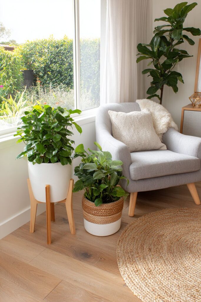 Plant Corner Sanctuary with Biophilic Design Principles