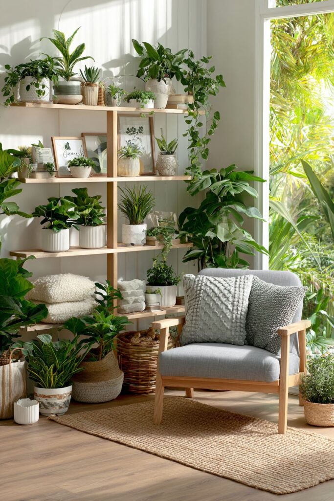 Plant Corner Sanctuary with Biophilic Design Principles