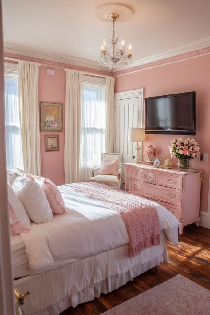 Welcoming Guest Room in Peachy Pink