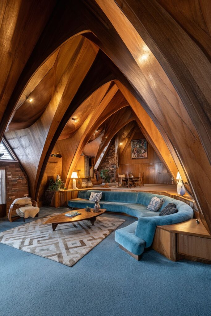 Mid-Century Modern with Exposed A-Frame Beams