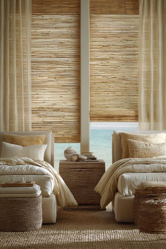 NEUTRAL NATURE-INSPIRED TWIN BEDROOM