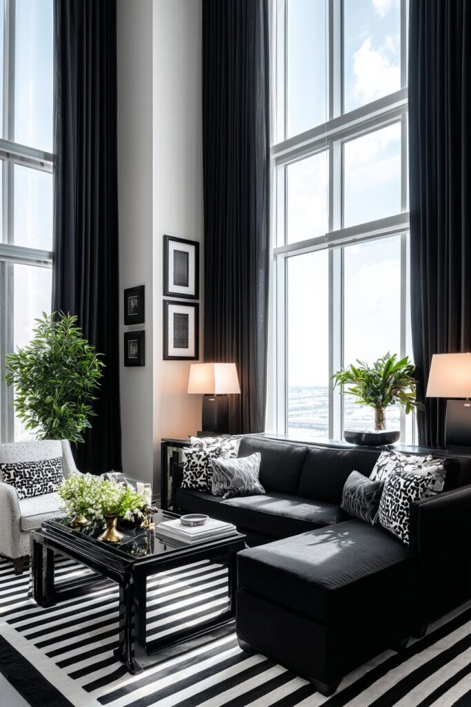 Bold Black and White Striped Foundation