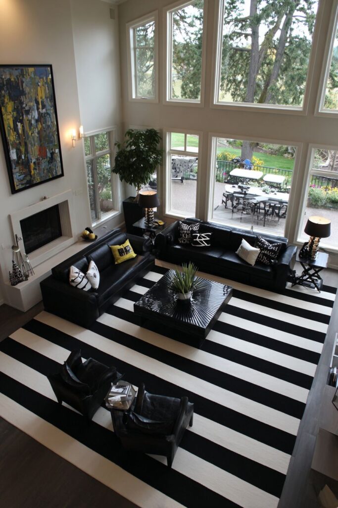 Bold Black and White Striped Foundation