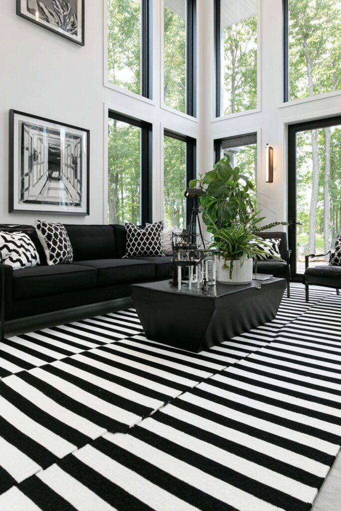 Bold Black and White Striped Foundation