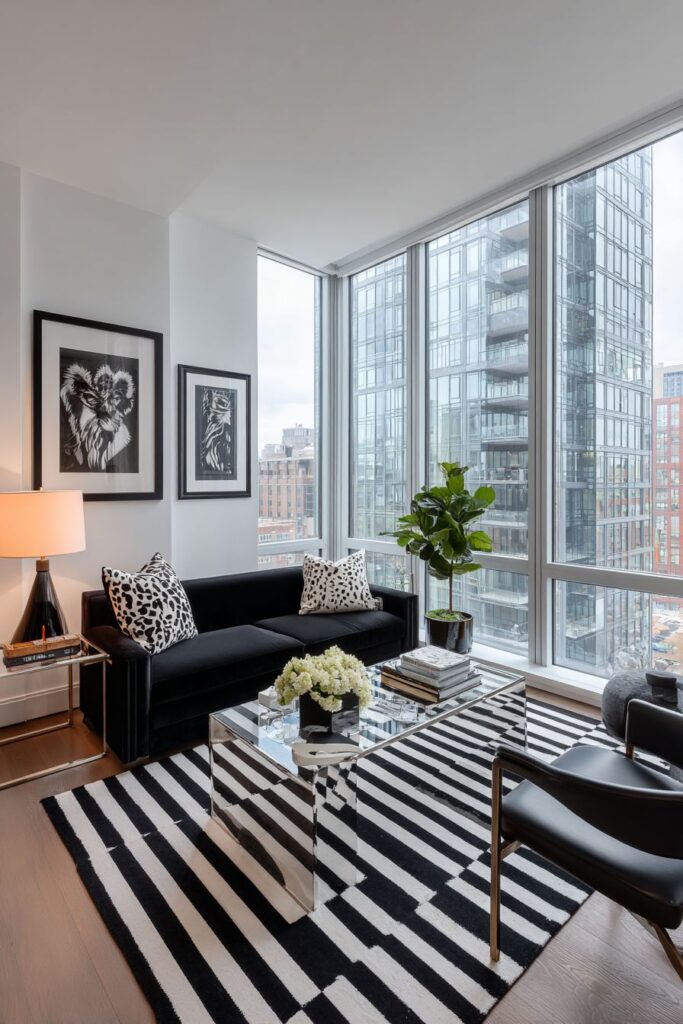 Bold Black and White Striped Foundation