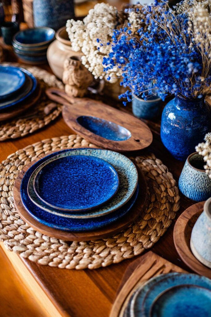 Blue Speckled Stoneware Artisan Appeal