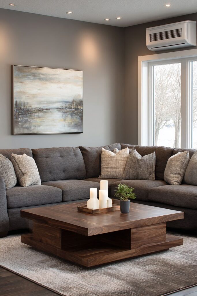 Contemporary Family-Friendly Brown with Performance Materials