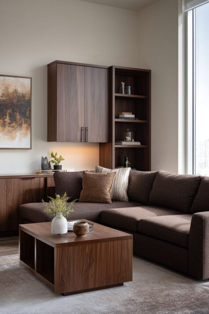 Contemporary Family-Friendly Brown with Performance Materials