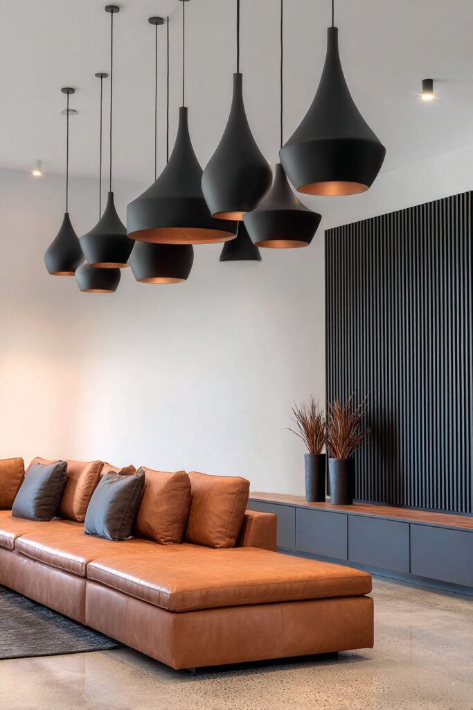 Multi-Level Pendant Lighting Installation