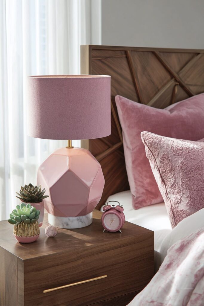 Bedside Styling with Dusty Rose Lamps