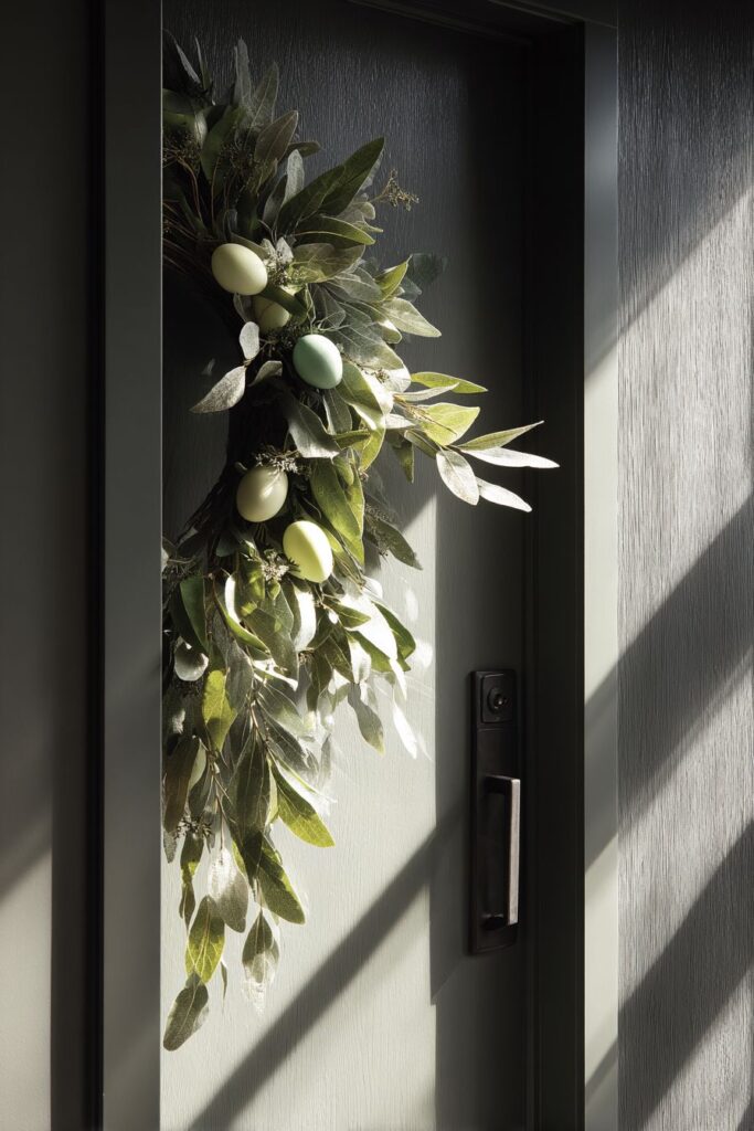 Asymmetrical Eucalyptus Swag with Pastel Accents