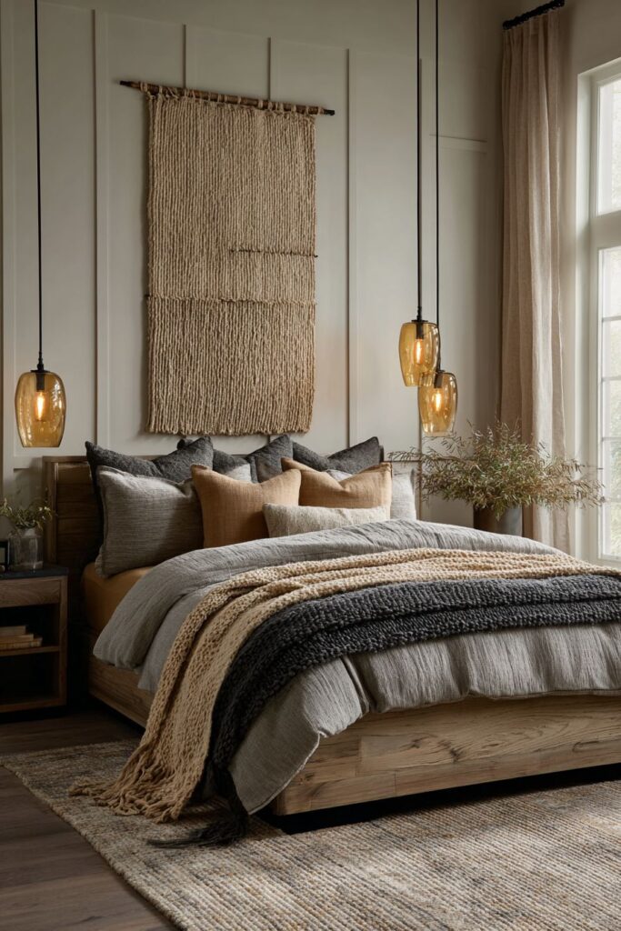 Platform Bed with Modern Autumn Minimalism