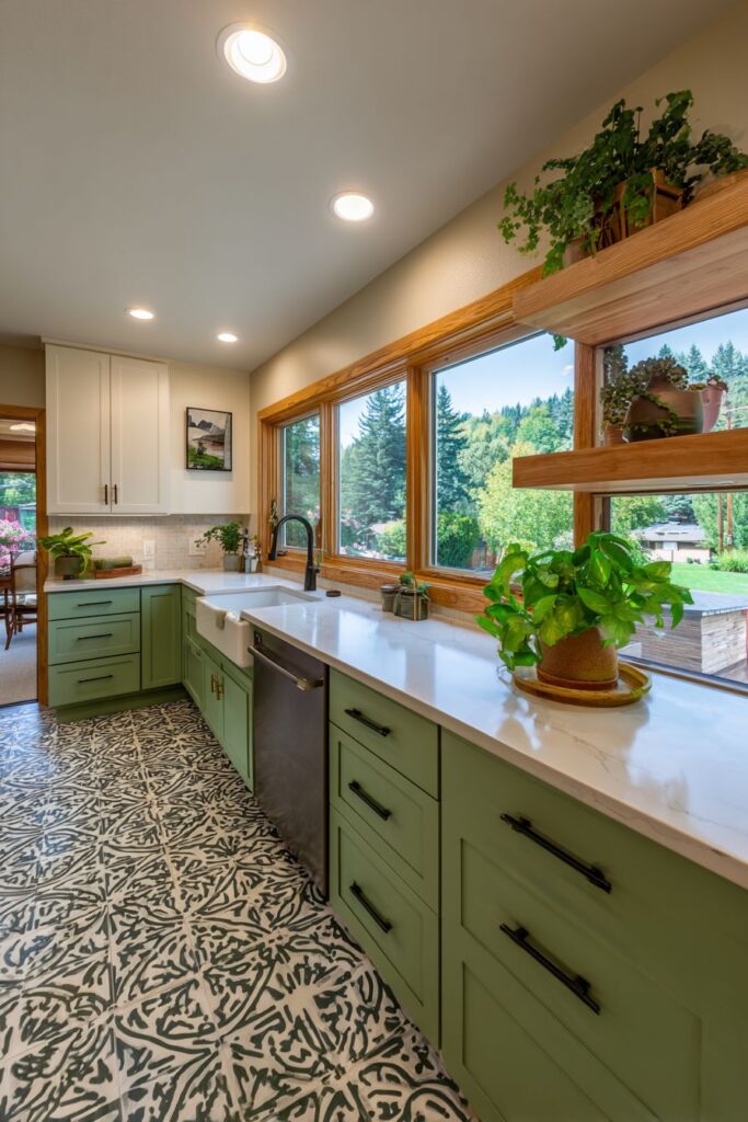 Pistachio Playfulness with Geometric Pattern Interest