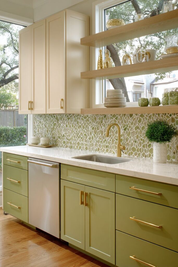 Pistachio Playfulness with Geometric Pattern Interest