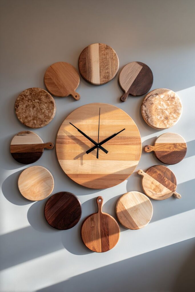 Repurposed Cutting Board Clock Installation