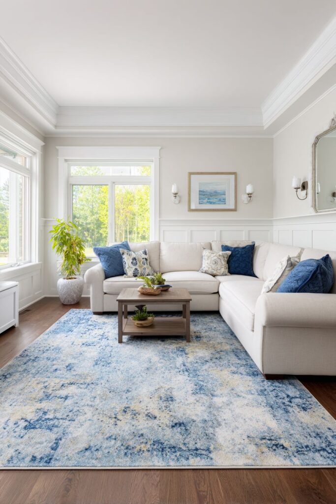 Cream Sectional Grace with Picture Rail Versatility