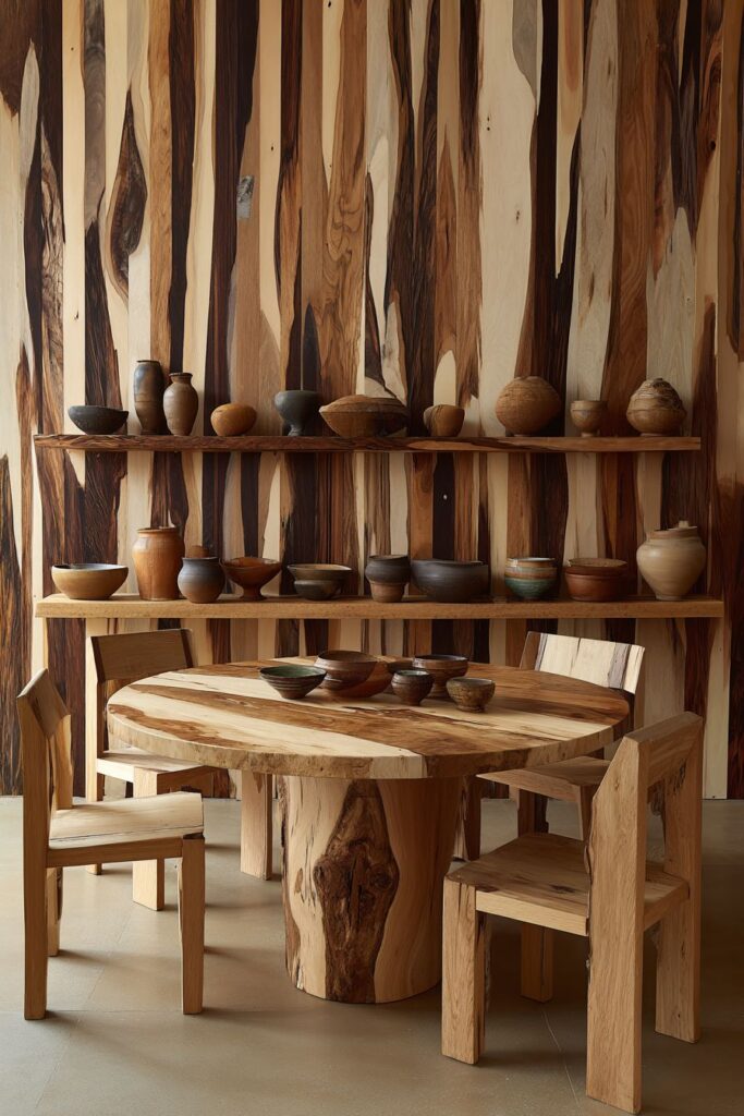 Rough-Sawn Douglas Fir Communal Table with Mixed Seating