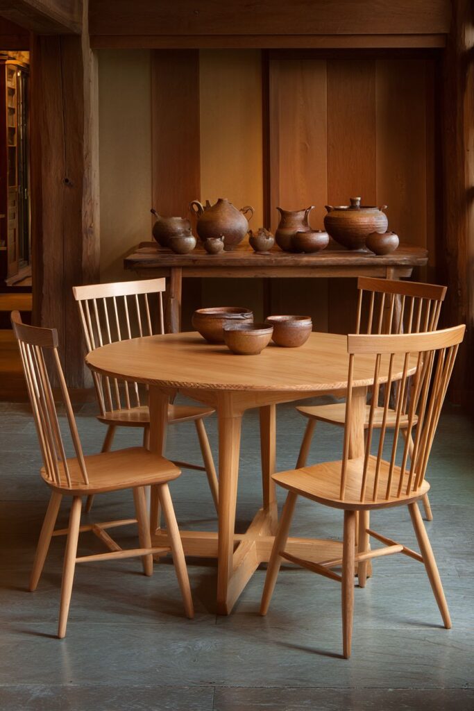 Rough-Sawn Douglas Fir Communal Table with Mixed Seating
