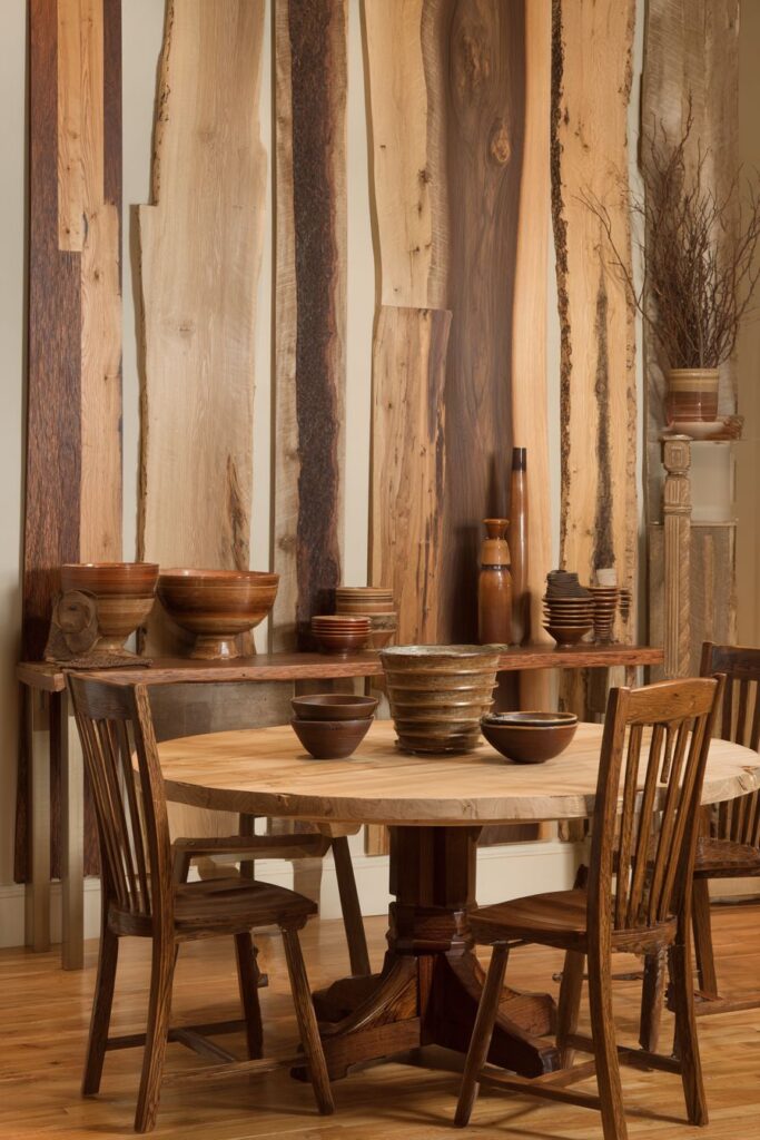 Rough-Sawn Douglas Fir Communal Table with Mixed Seating