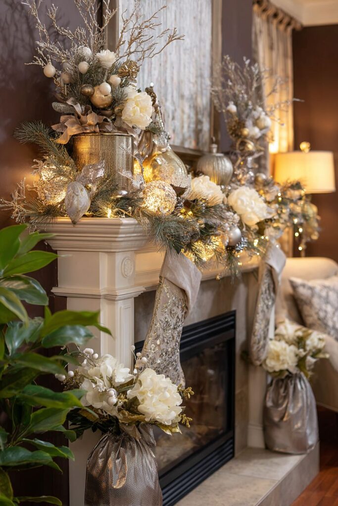 Transitional Fireplace Hearth Styling