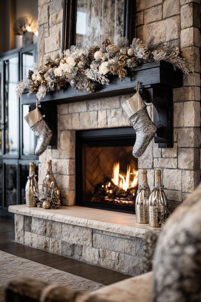 Transitional Fireplace Hearth Styling
