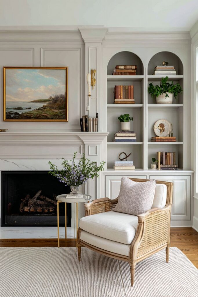 Literary Fireplace Sophistication